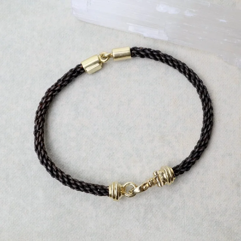 Pat Flynn Woven Iron Bracelet with 18k Ends & Clasp