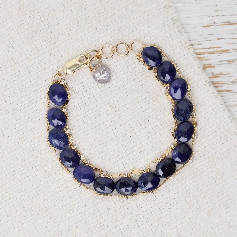 Blue Sapphire Helix Bracelet