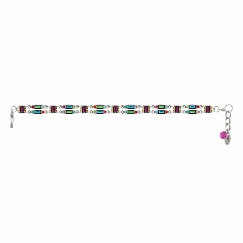 Architectural Petite Double Line Bracelet - Multicolor