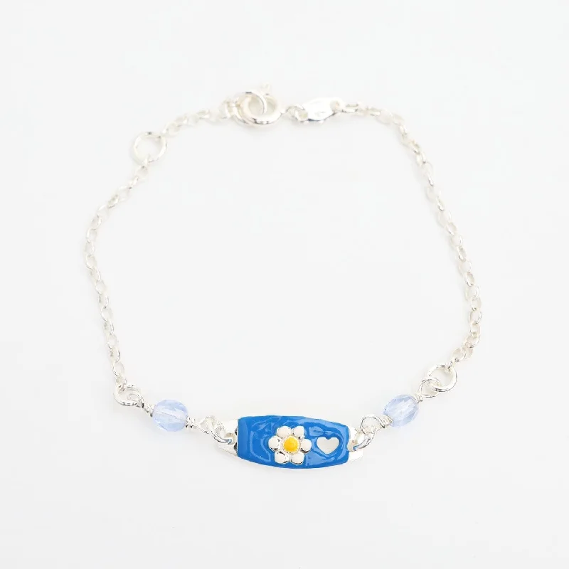 Blue Enamel Child's ID Bracelet