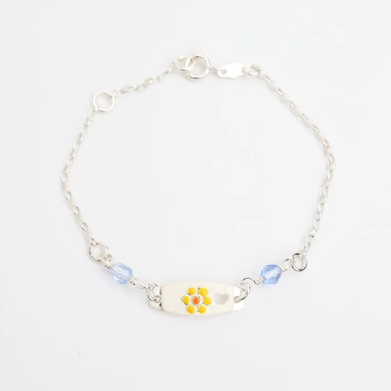 White Enamel Child's ID Bracelet