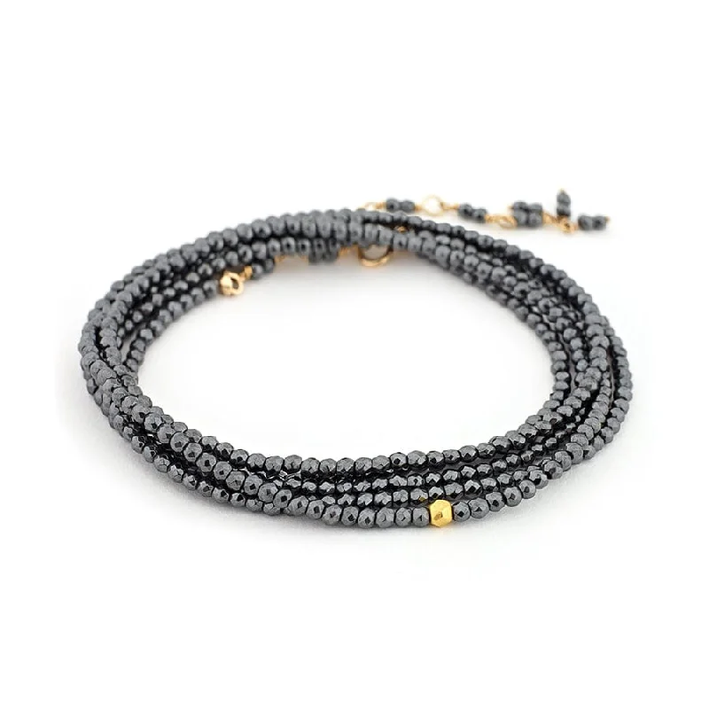 14k Hematite Wrap Bracelet & Necklace