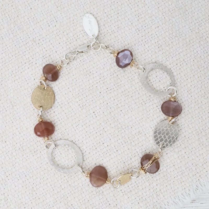 Chocolate Moonstone Link Bracelet