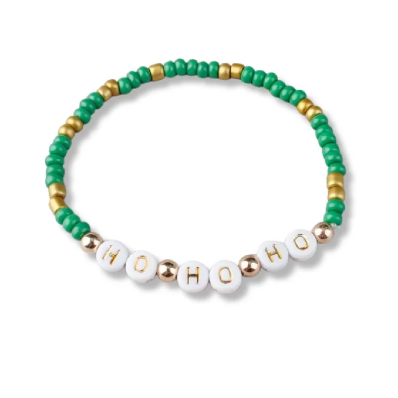 HO HO HO Holiday Beaded Friendship Stretch Bracelets