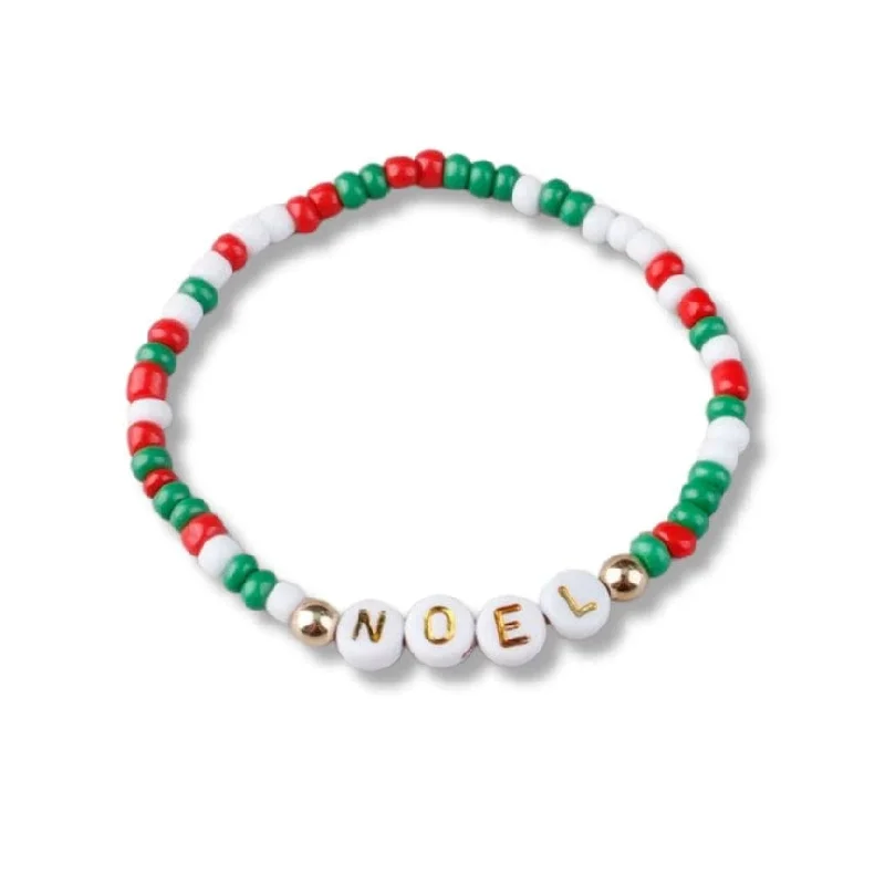 Noel Holiday Beaded Friendship Stretch Bracelets