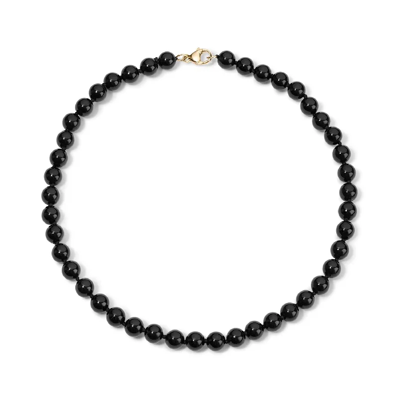 Black Agate Beaded Necklace