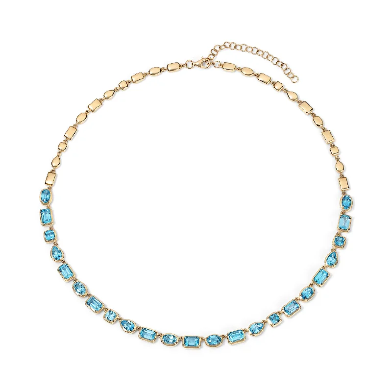 Blue Topaz Multi Shape Necklace