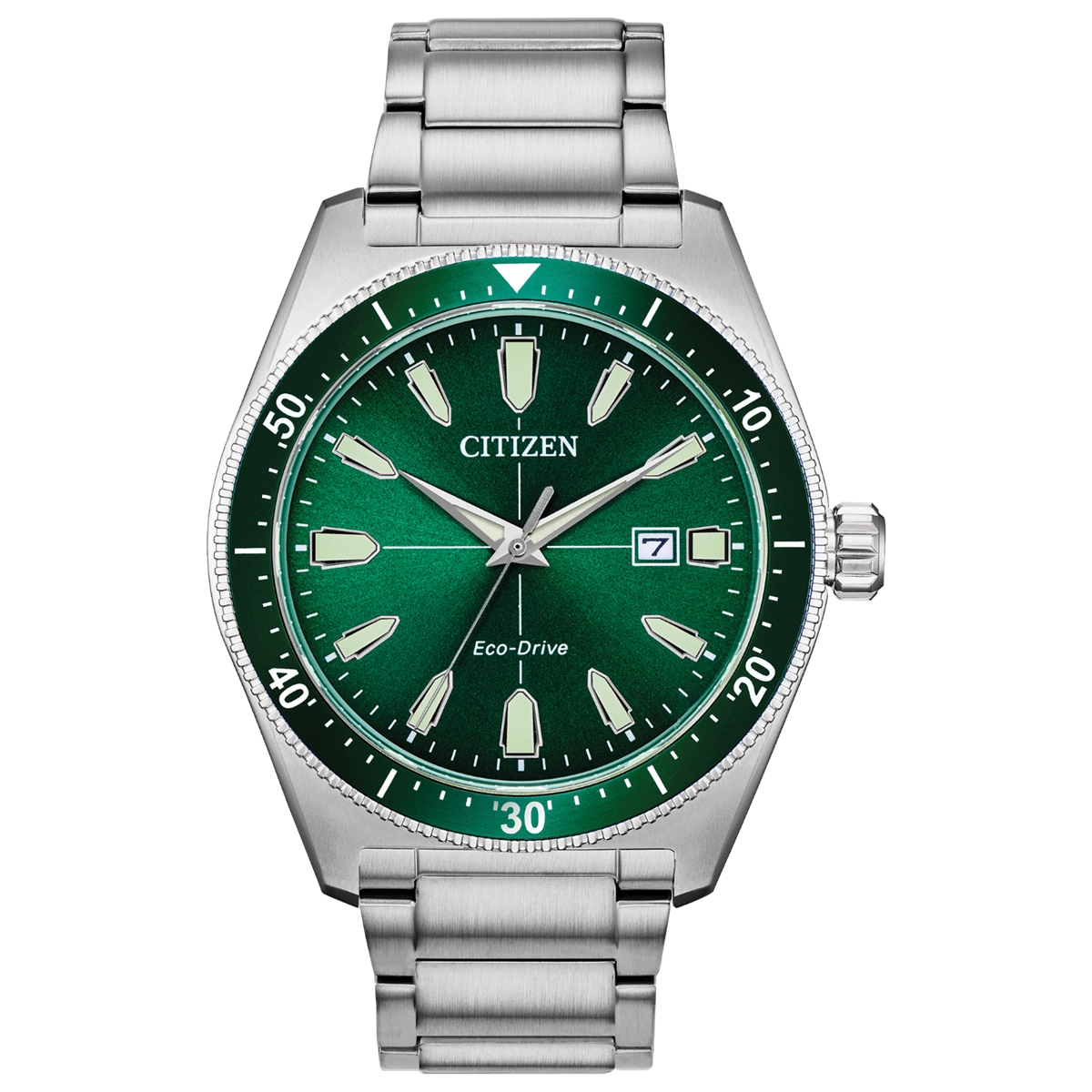 Citizen Brycen Watch Green Dial Stainless Steel 43mm Eco-Drive