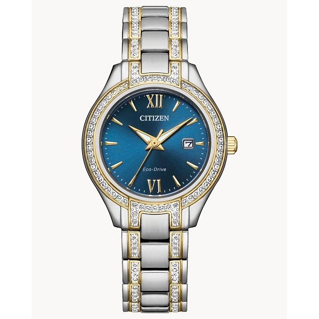 Citizen Silhouette Crystal Two-Tone Blue Dial 30mm Eco-Drive