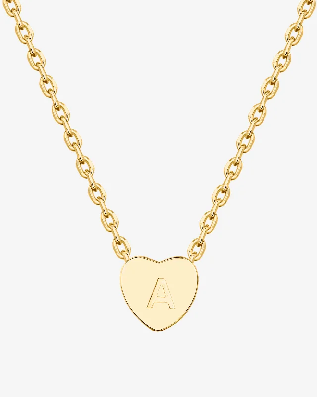 Dainty Heart Initial Necklace