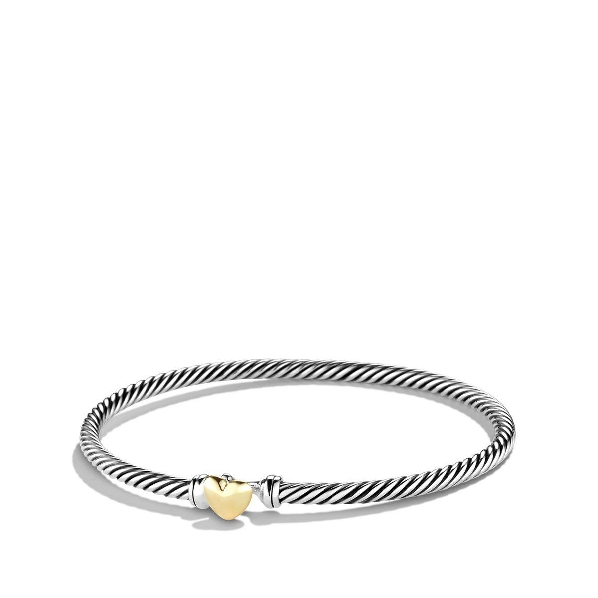 David Yurman 3mm Cable Heart Bracelet