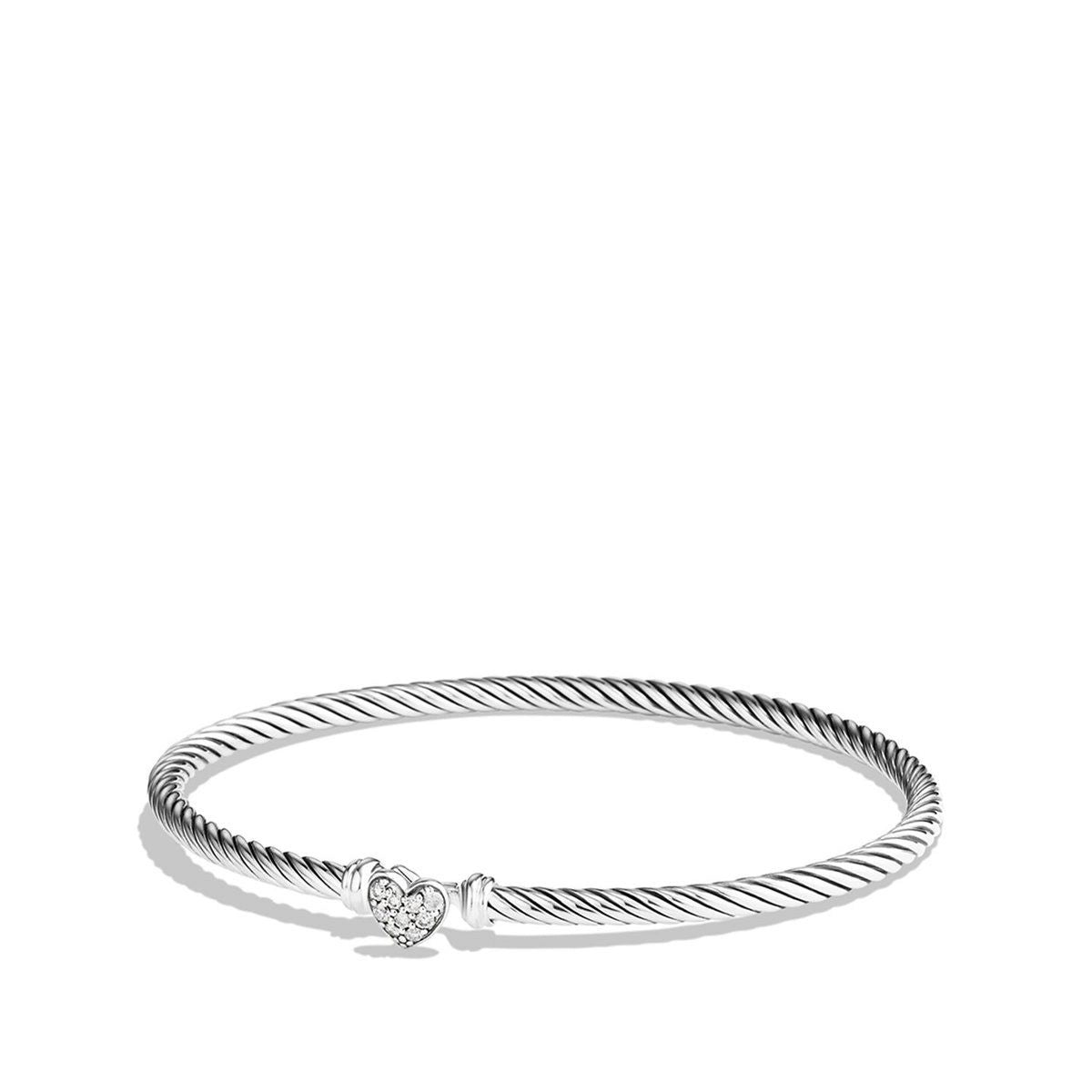 David Yurman 3mm Cable Heart Bracelet