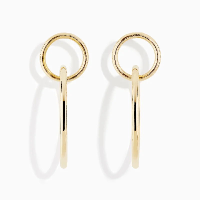 14K Gold Interlock Tube Earrings