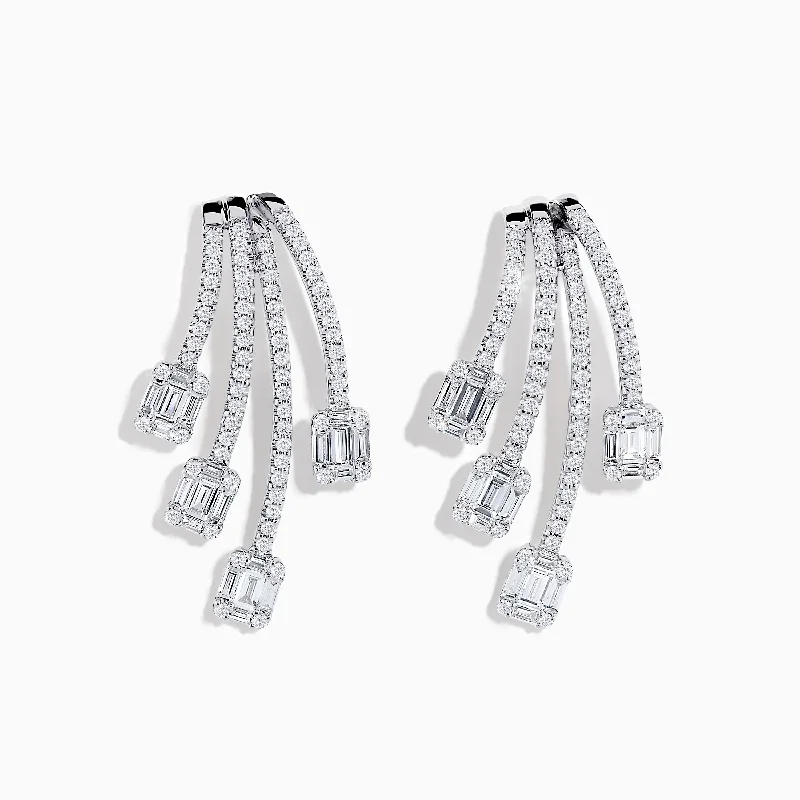 Classique 14K White Gold Diamond Earrings