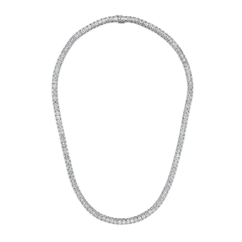 Emerald Cut Tennis Necklace