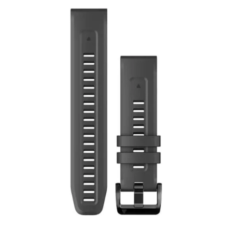 Garmin QuickFit 22 Graphite Silicone Watch Band with buckle. 22mm