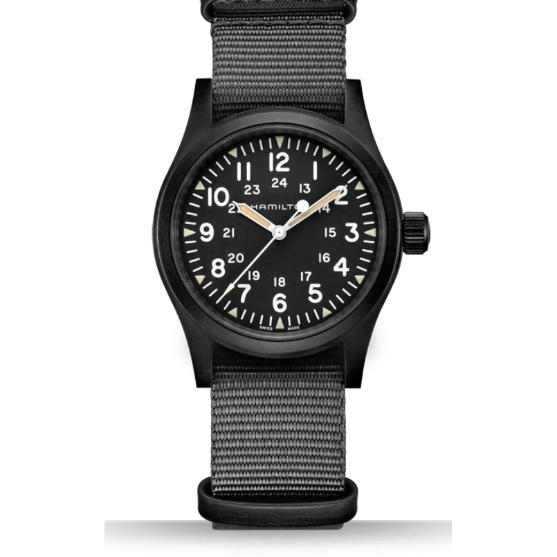 Hamilton Khaki Field Mechanical Watch 38mm Black Dial