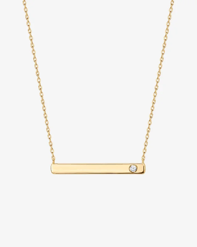 Horizontal Birthstone Bar Necklace