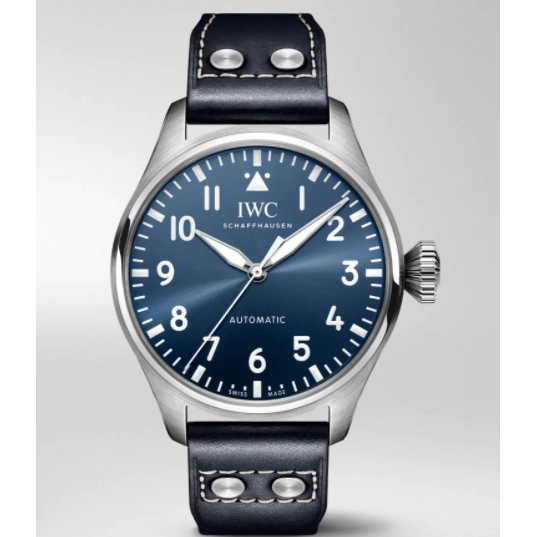 IWC Big Pilot's Watch 43 Blue Dial Stainless Steel Blue Calfskin Strap Automatic