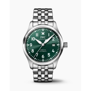 IWC Pilot's watch Mark XX Green Arabic Dial Steel Bracelet