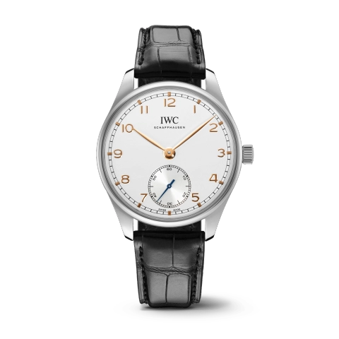 IWC Portugieser Automatic 40 Stainless Steel Silver Dial Black Strap