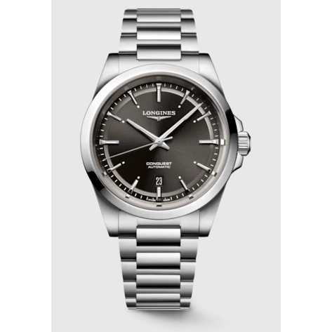 Longines Conquest Black Dial Steel Bracelet 41mm