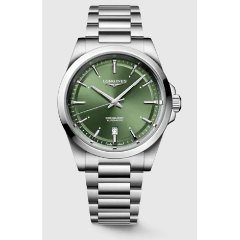 Longines Conquest Green Dial Steel Bracelet 41mm