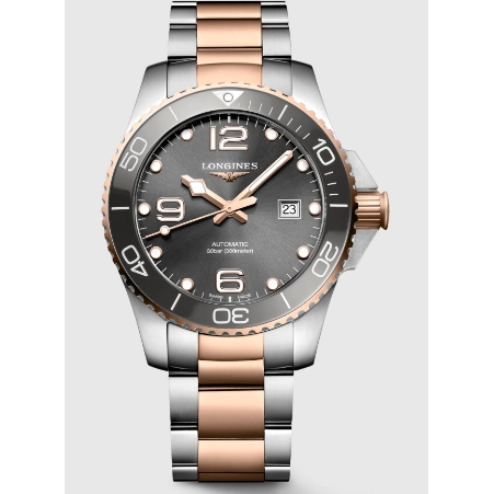 Longines Hydroconquest Rose PVD & Steel. Grey Dial Bracelet 43mm