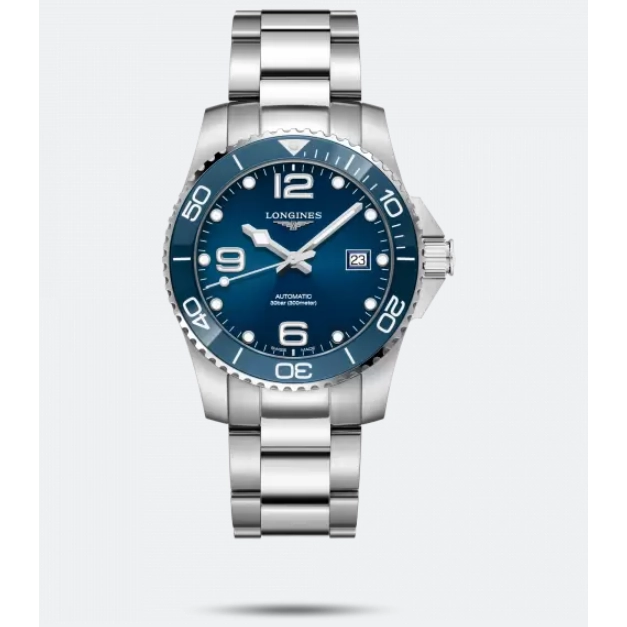 Longines Hydroconquest Stainless Steel Blue Dial Ceramic Bezel 41mm Automatic