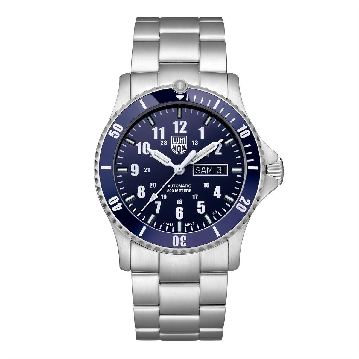 Luminox Automatic Sport Timer Stainless Steel Blue Dial/Bezel Day-Date 42mm Automatic