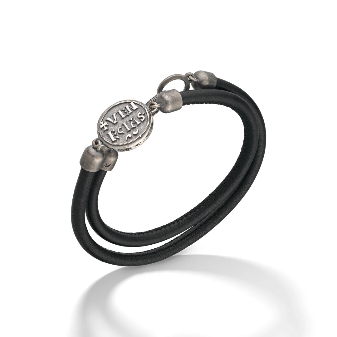 Marco Dal Maso Moneta Disc Leather Bracelet