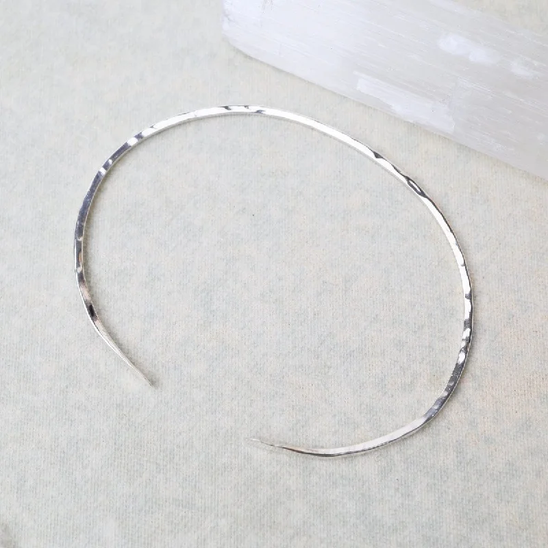 Thin Hammered Cuff Bracelet