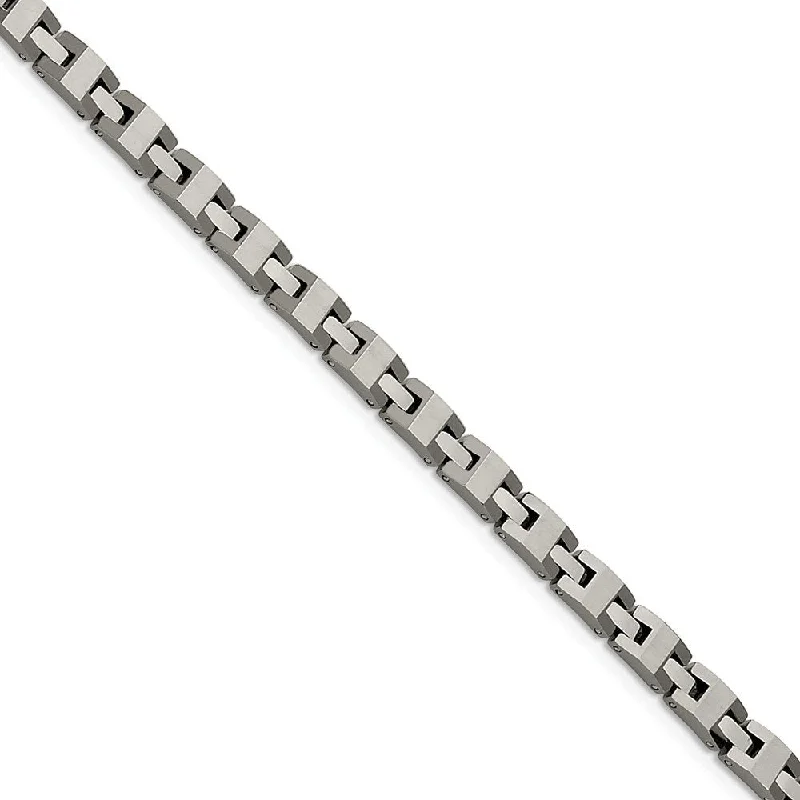 Men's Polished Grey Tungsten 5mm Bracelet, 8.25"