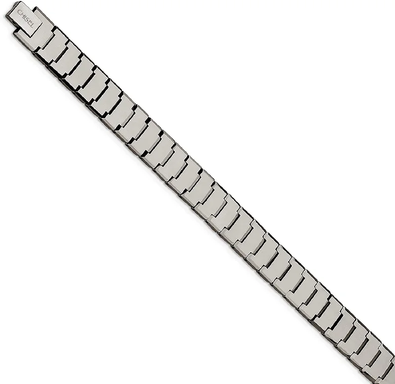 Men's Polished Tungsten 11mm Link Bracelet, 8.5 Inches