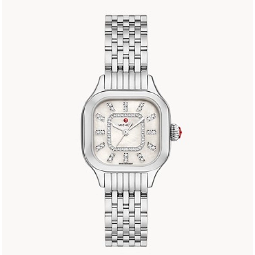 Michele Meggie Diamond Stainless Steel Watch