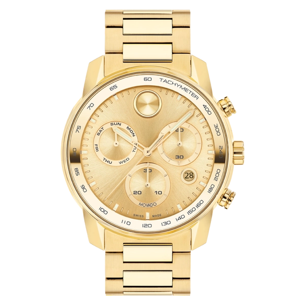 Movado BOLD Verso Yellow Gold-Plated 44mm Chronograph