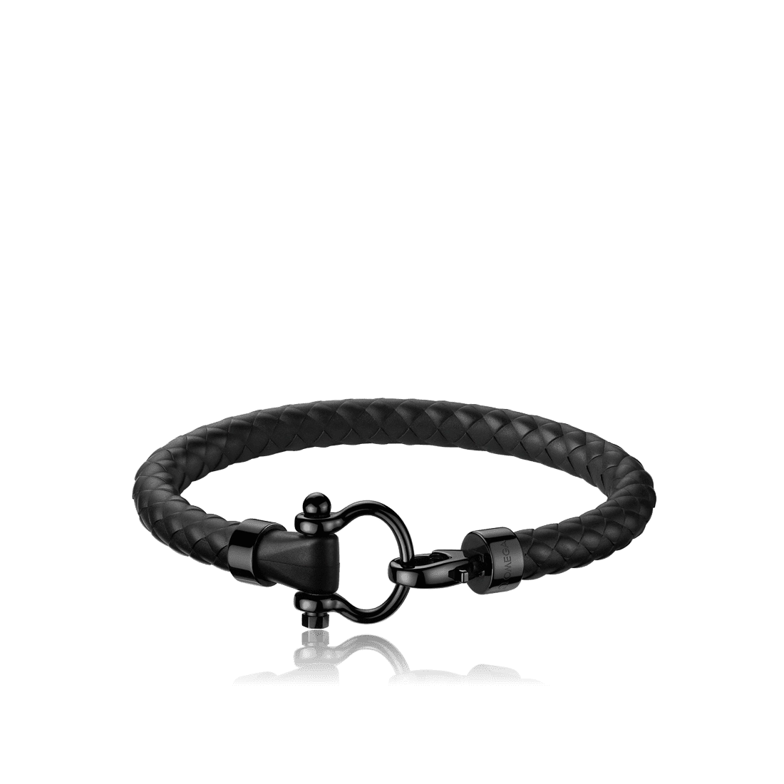 Omega Sailing Bracelet DLC-Coated Steel Black Rubber in Medium