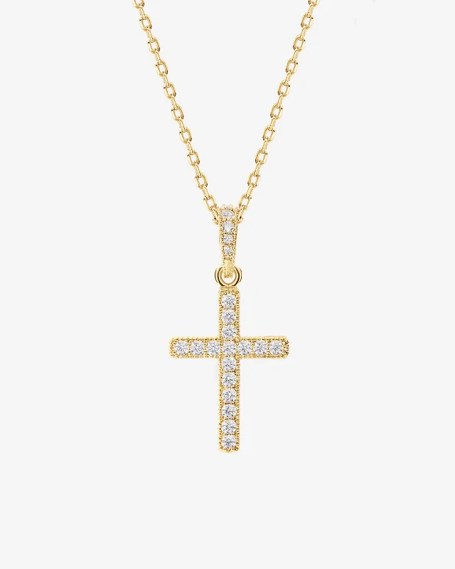 Pavé Cross Necklace