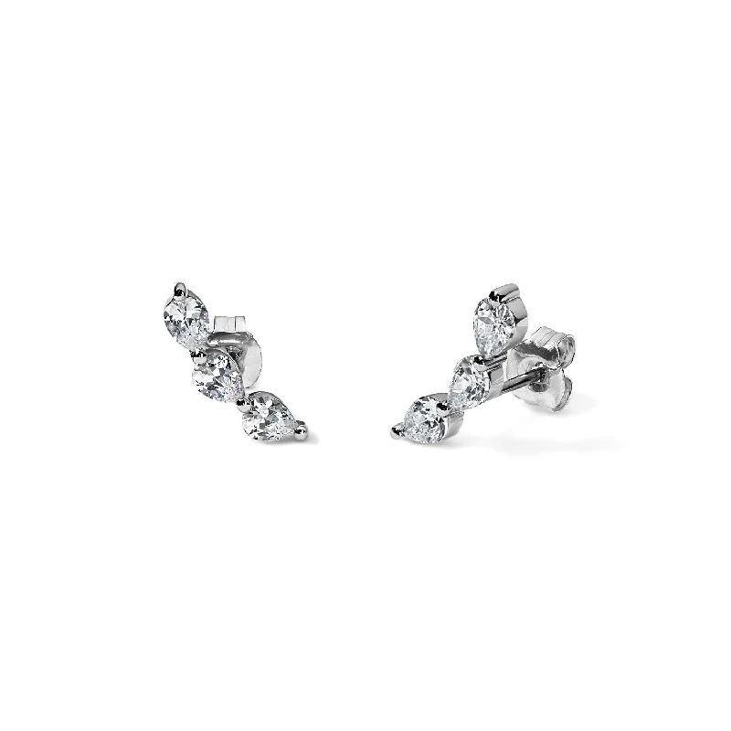 Pear Diamond Crawler Earrings