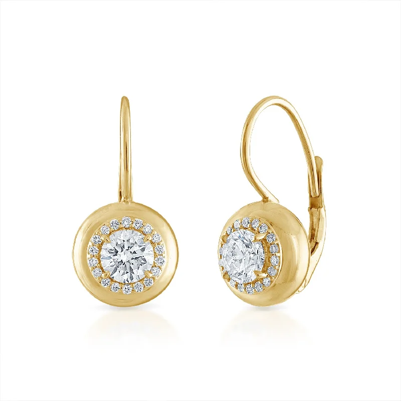 Petite Diamond Button Wire Earrings