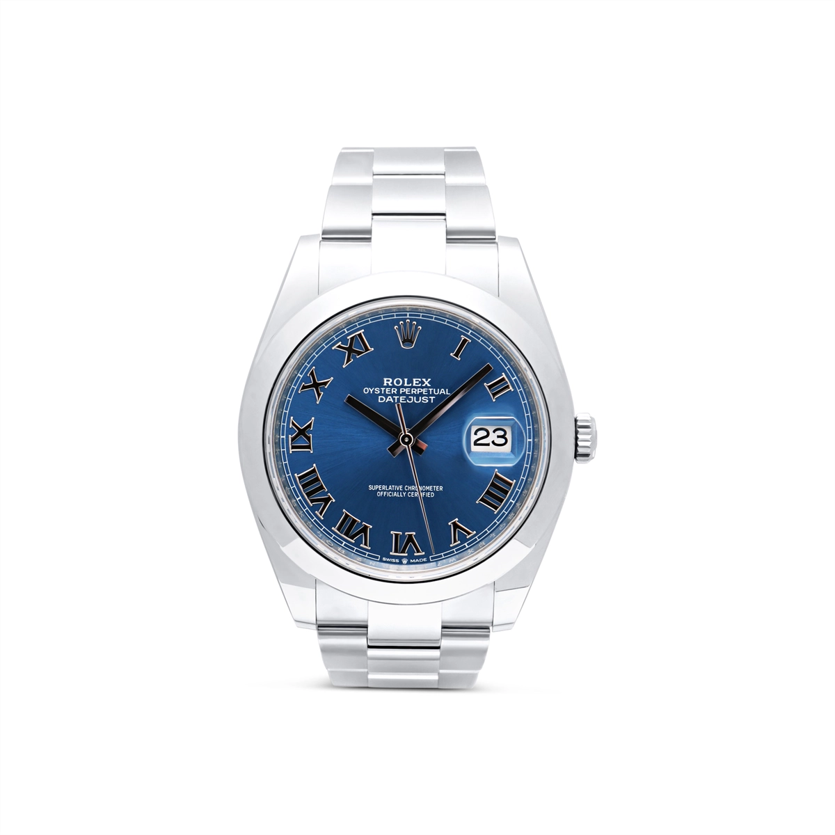 Rolex Datejust 41 Smooth Blue Roman Oyster Bracelet 41mm (Preowned)