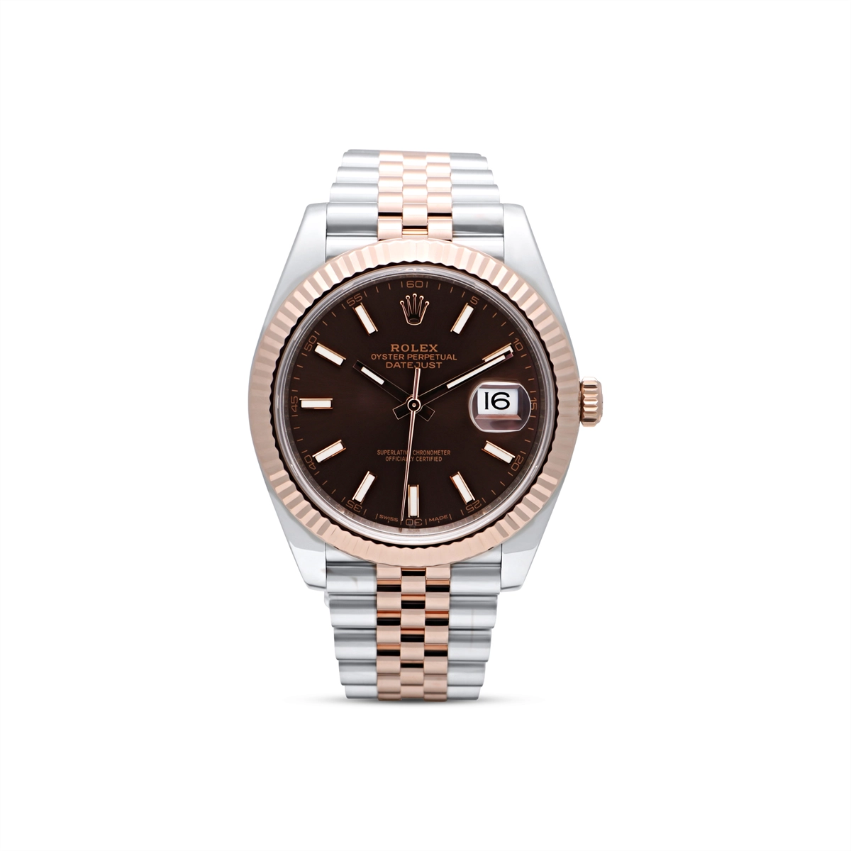 Rolex Datejust 41 SS/RG Chocolate Dial Jubilee Bracelet (Preowned)