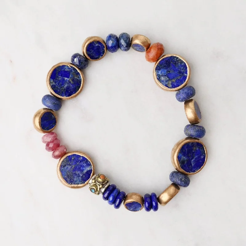 Large Lapis Fairy Pillow Bracelet