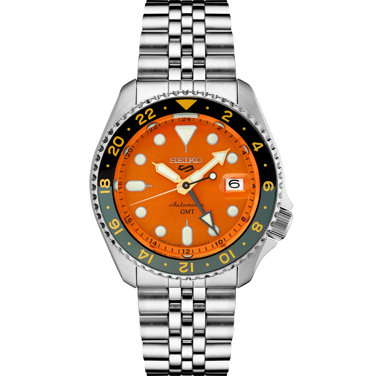 Seiko 5 Sports SKX Sports Style GMT Series Orange Dial 42.5mm