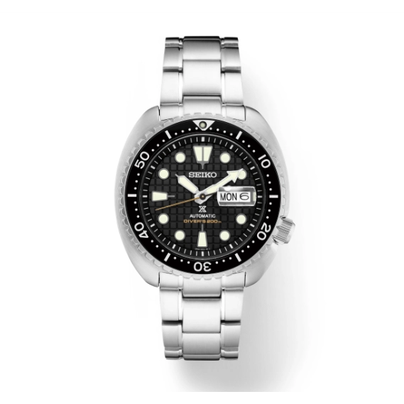 Seiko Prospex Watch Steel Black Dial 45mm Automatic