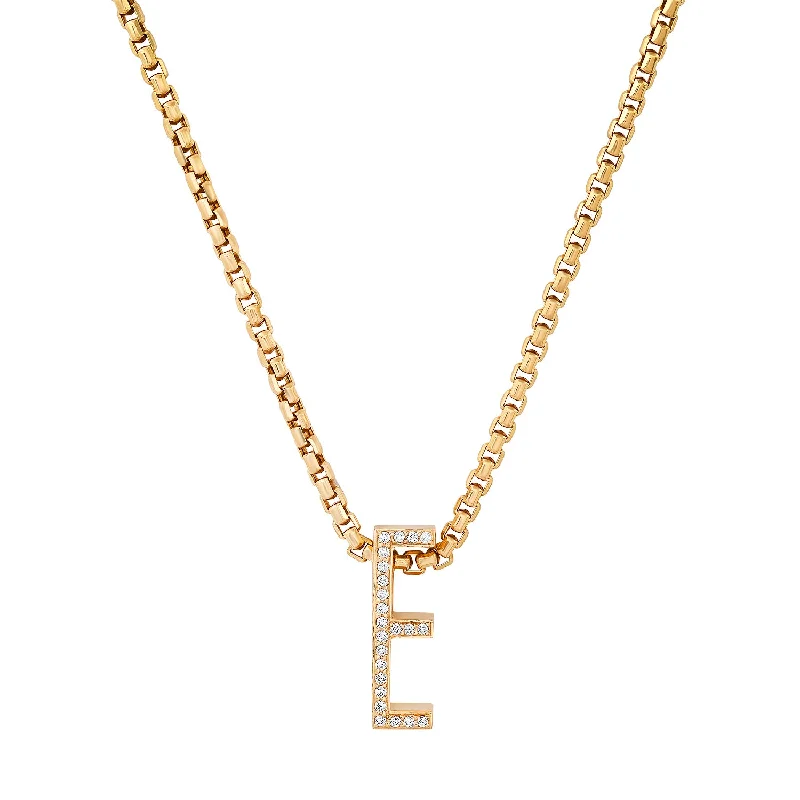 Slide-On Pave Chunky Initial Necklace