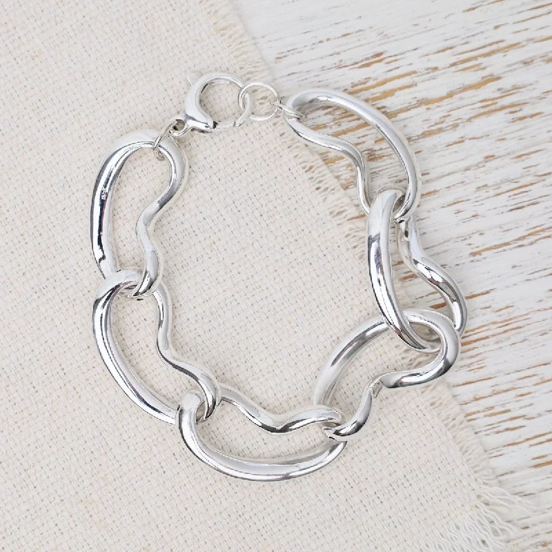 Electroform Kidney Bean Shaped Link Bracelet