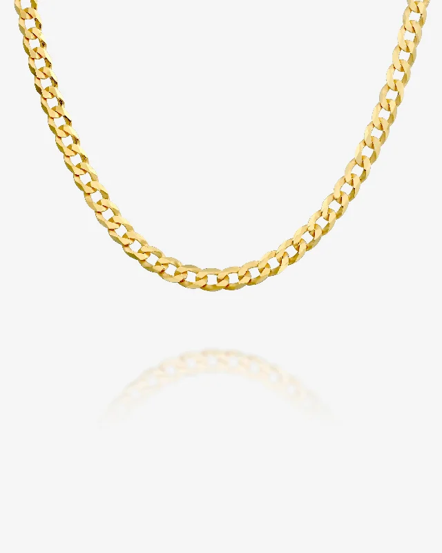 Thick Super Flat Curb Link Chain Necklace