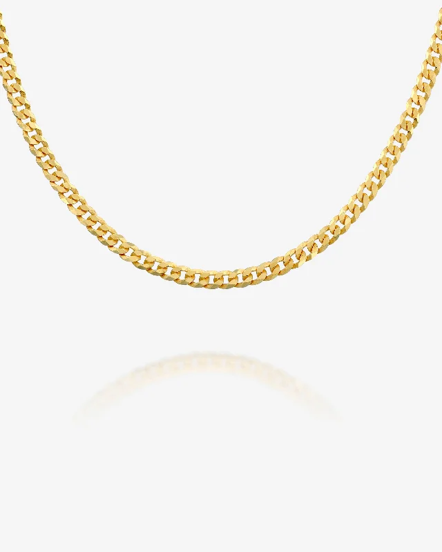 Thin Super Flat Curb Link Chain Necklace