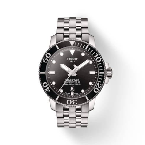 Tissot Seastar 1000 Powermatic 80 Stainless Steel Black Dial 43mm Automatic